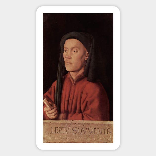 portrait of a young man 1432 - Jan van Eyck Sticker by Kollagio